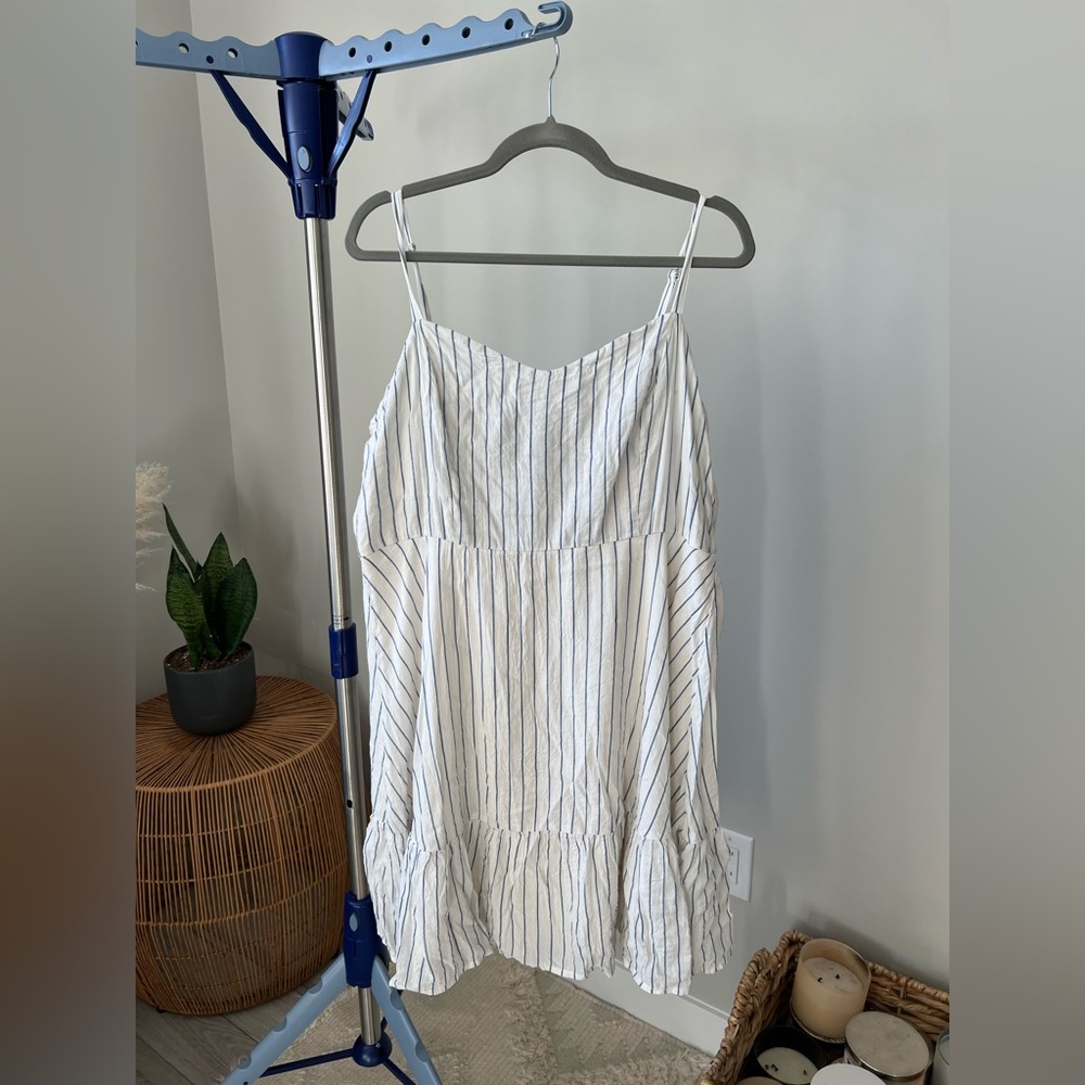 Old Navy Blue and White Striped Mini Dress - XL